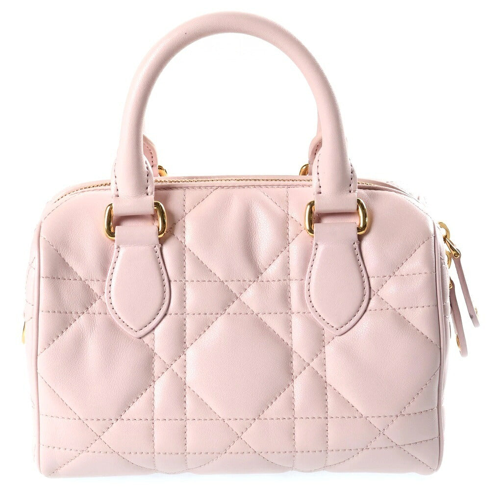 Christian Dior(クリスチャンディオール) グルーヴ スモール マクロカナージュ 2WAYハンドバッグ ショルダーバッグ ライトピンク レザー ゴールド金具