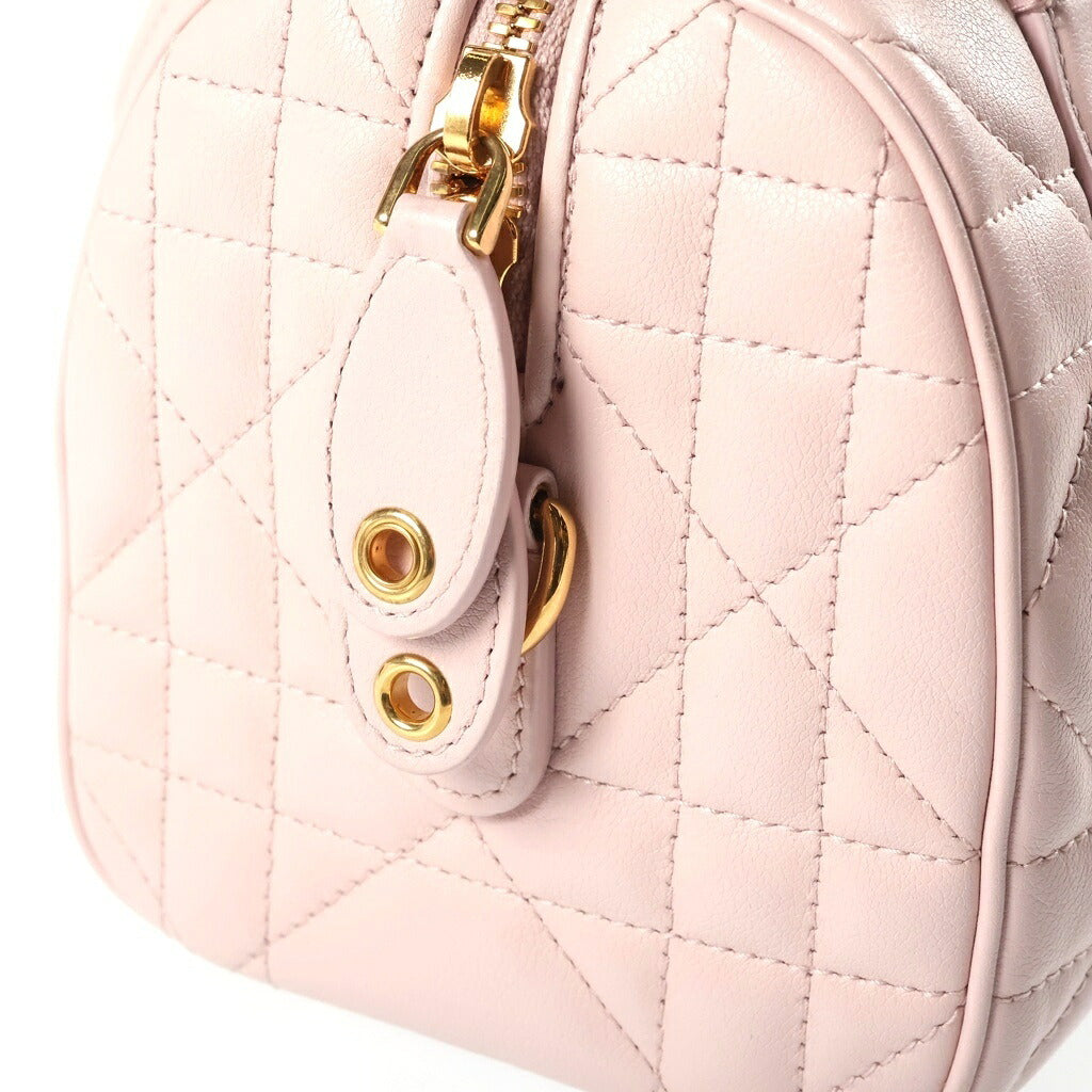Christian Dior(クリスチャンディオール) グルーヴ スモール マクロカナージュ 2WAYハンドバッグ ショルダーバッグ ライトピンク レザー ゴールド金具
