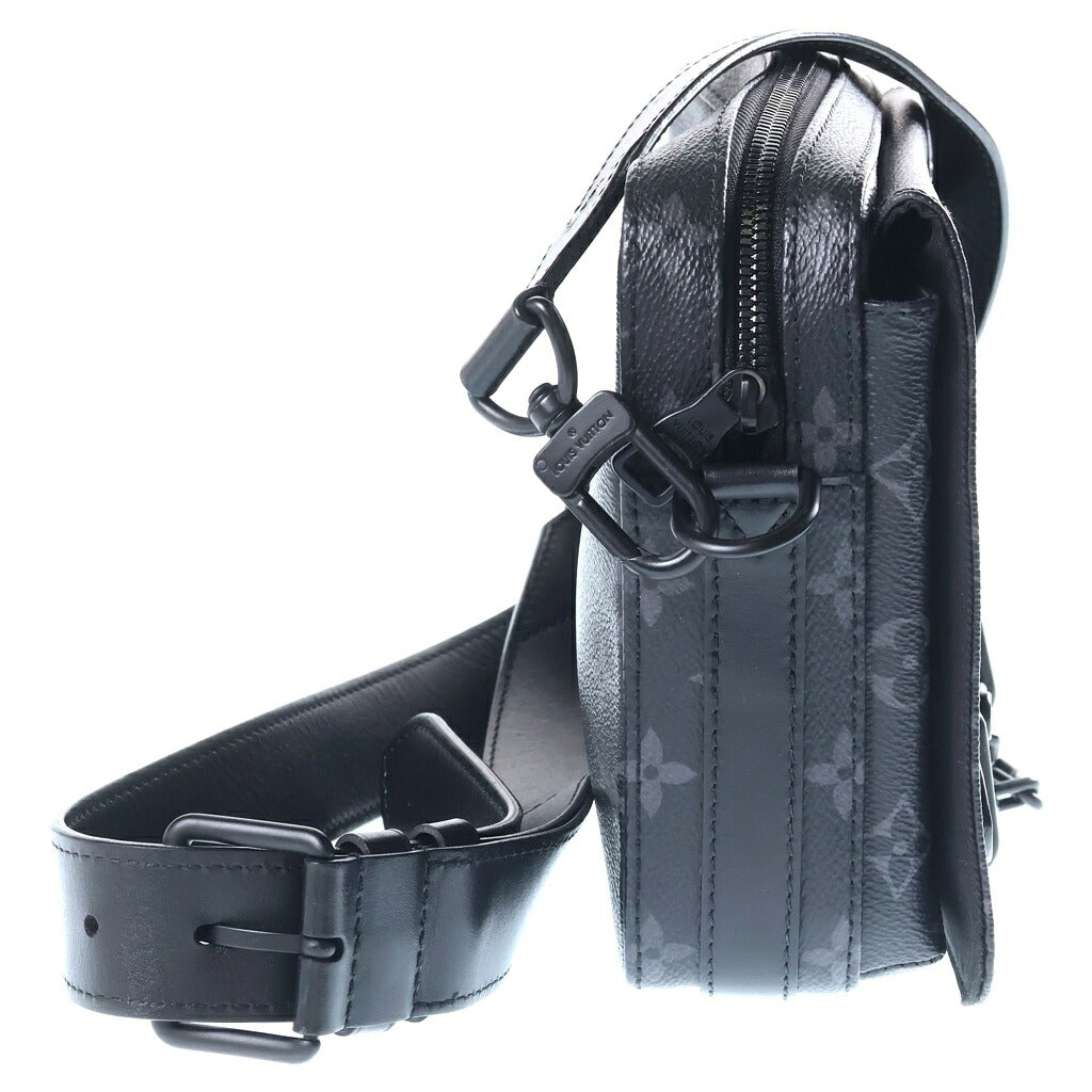 LOUIS VUITTON(ルイヴィトン) モノグラム エクリプス スティーマー メッセンジャー ショルダーバッグ ブラック PVC×レザー M45585 ICタイプ