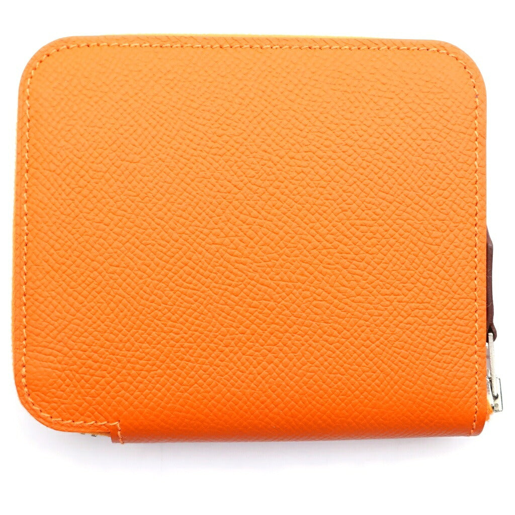 HERMES(エルメス) アザップ シルクインコンパクト コインケース 財布 オレンジ エプソン シルバー金具 A刻印