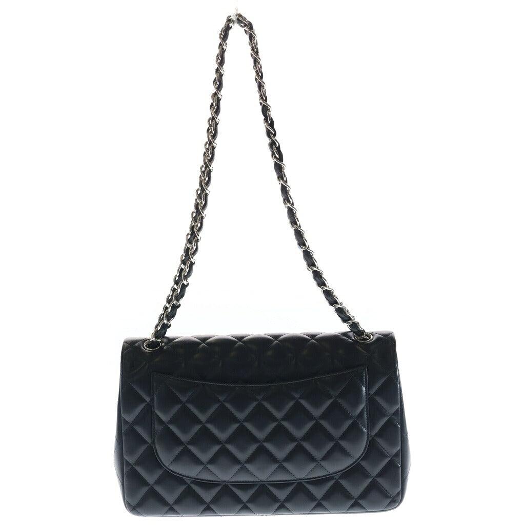 CHANEL(シャネル) マトラッセ30 WフラップWチェーンショルダーバッグ ハンドバッグ ブラック シルバー金具 ラムスキン シール有 16番台 A58600