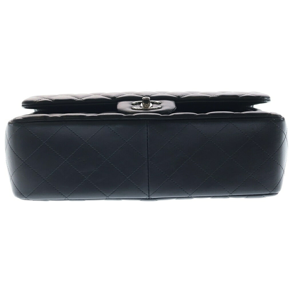 CHANEL(シャネル) マトラッセ30 WフラップWチェーンショルダーバッグ ハンドバッグ ブラック シルバー金具 ラムスキン シール有 16番台 A58600