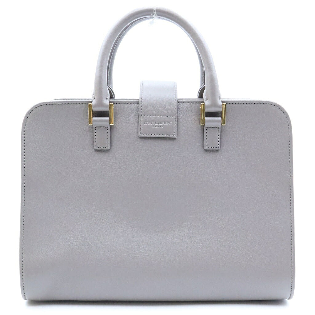 SAINT LAURENT PARIS(サンローランパリ) ベイビーカバス ハンドバッグ ショルダーバッグ 2WAY グレー レザー 372087