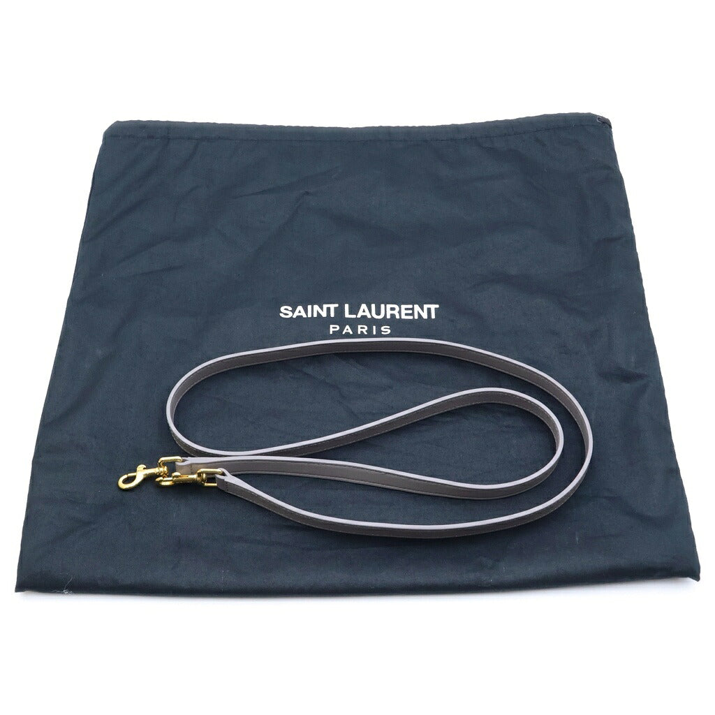 SAINT LAURENT PARIS(サンローランパリ) ベイビーカバス ハンドバッグ ショルダーバッグ 2WAY グレー レザー 372087