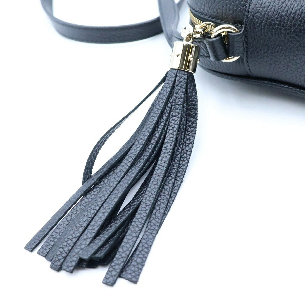 GUCCI(グッチ) ソーホー インターロッキングG スモール ディスコ バッグ ブラック ゴールド金具 722319