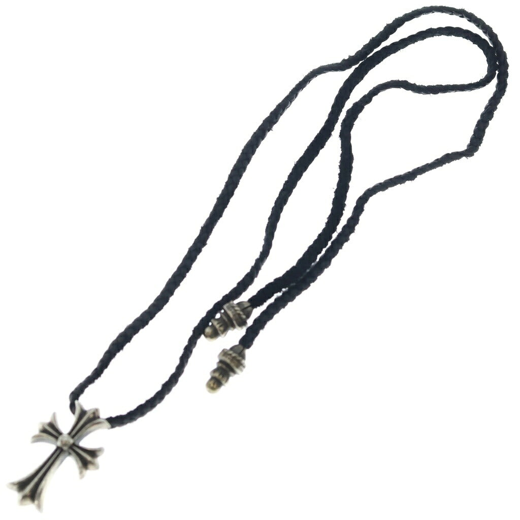 CHROME HEARTS(クロムハーツ) CH CRS SML CL スモールCHクロス レザーブレイド ネックレス SV925 シルバー/ブラック BCA217