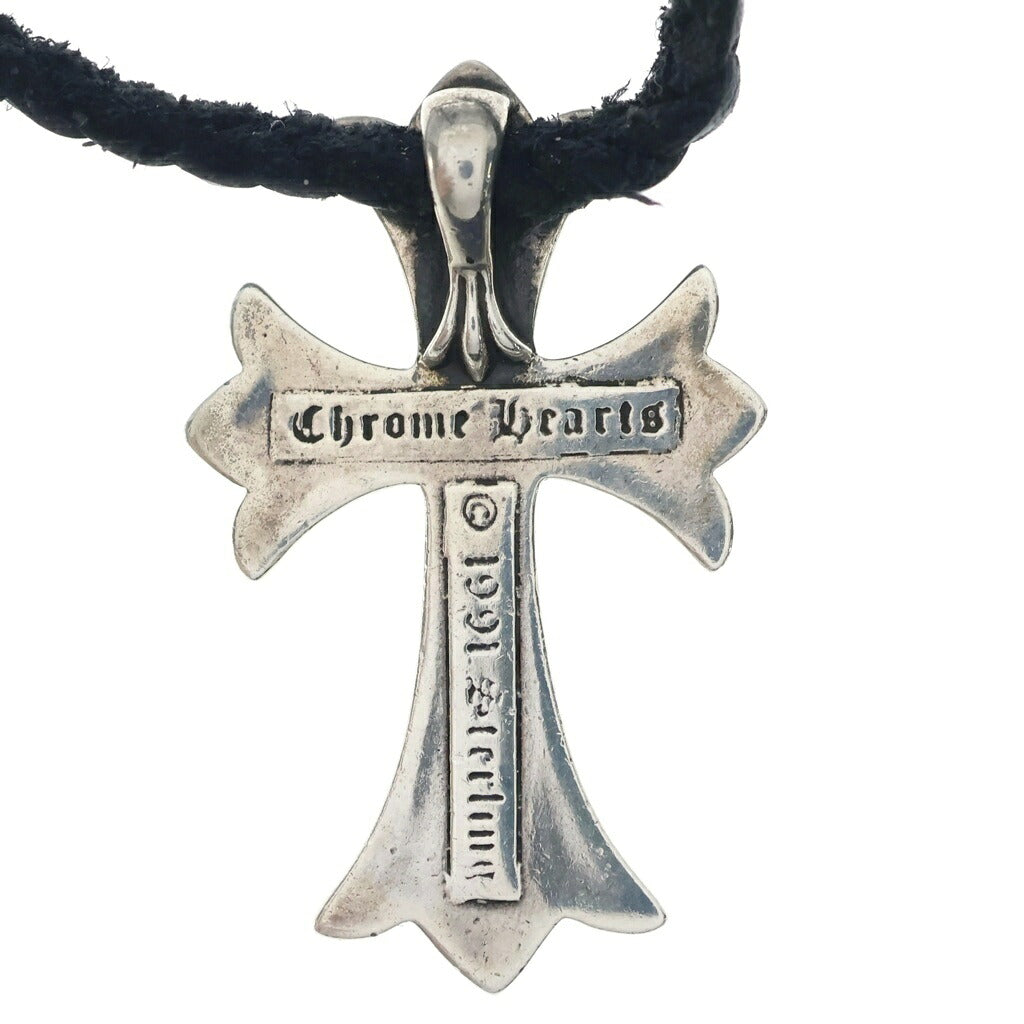 CHROME HEARTS(クロムハーツ) CH CRS SML CL スモールCHクロス レザーブレイド ネックレス SV925 シルバー/ブラック BCA217