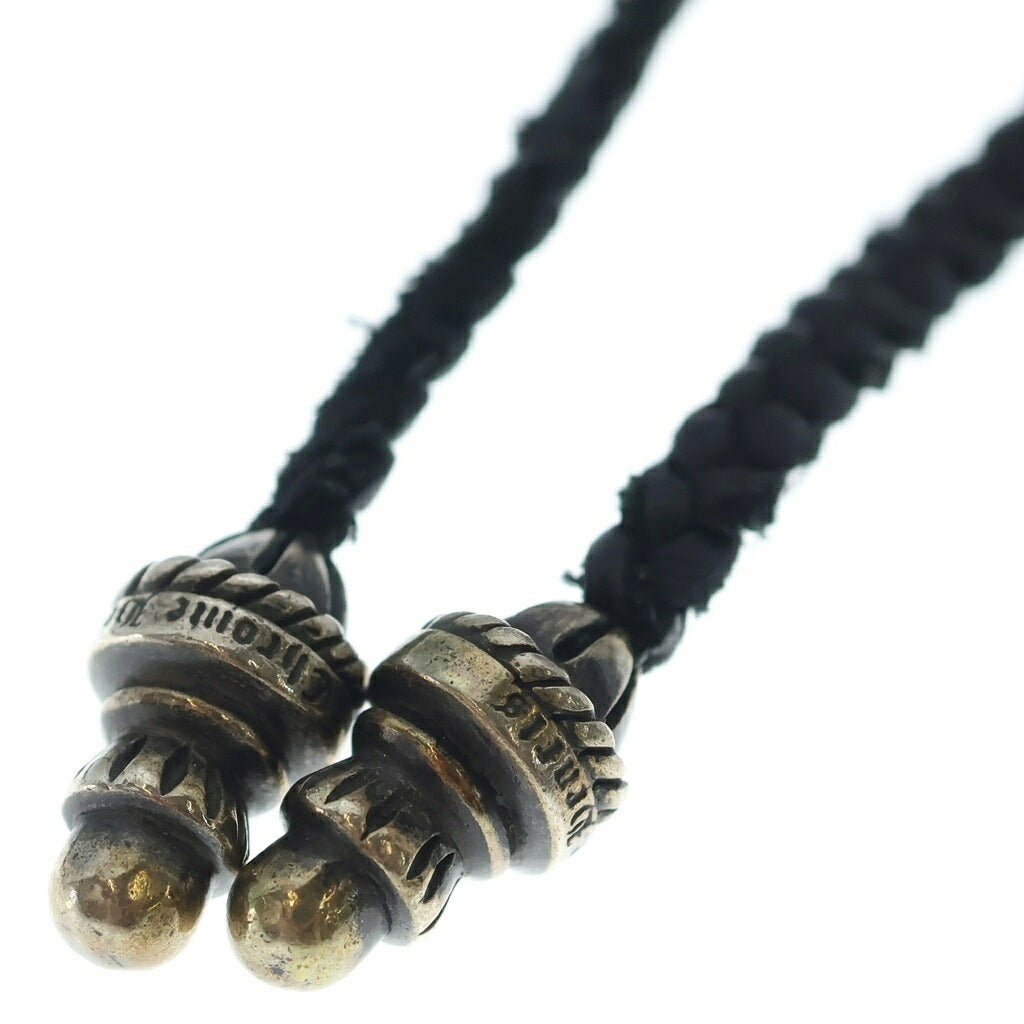 CHROME HEARTS(クロムハーツ) CH CRS SML CL スモールCHクロス レザーブレイド ネックレス SV925 シルバー/ブラック BCA217