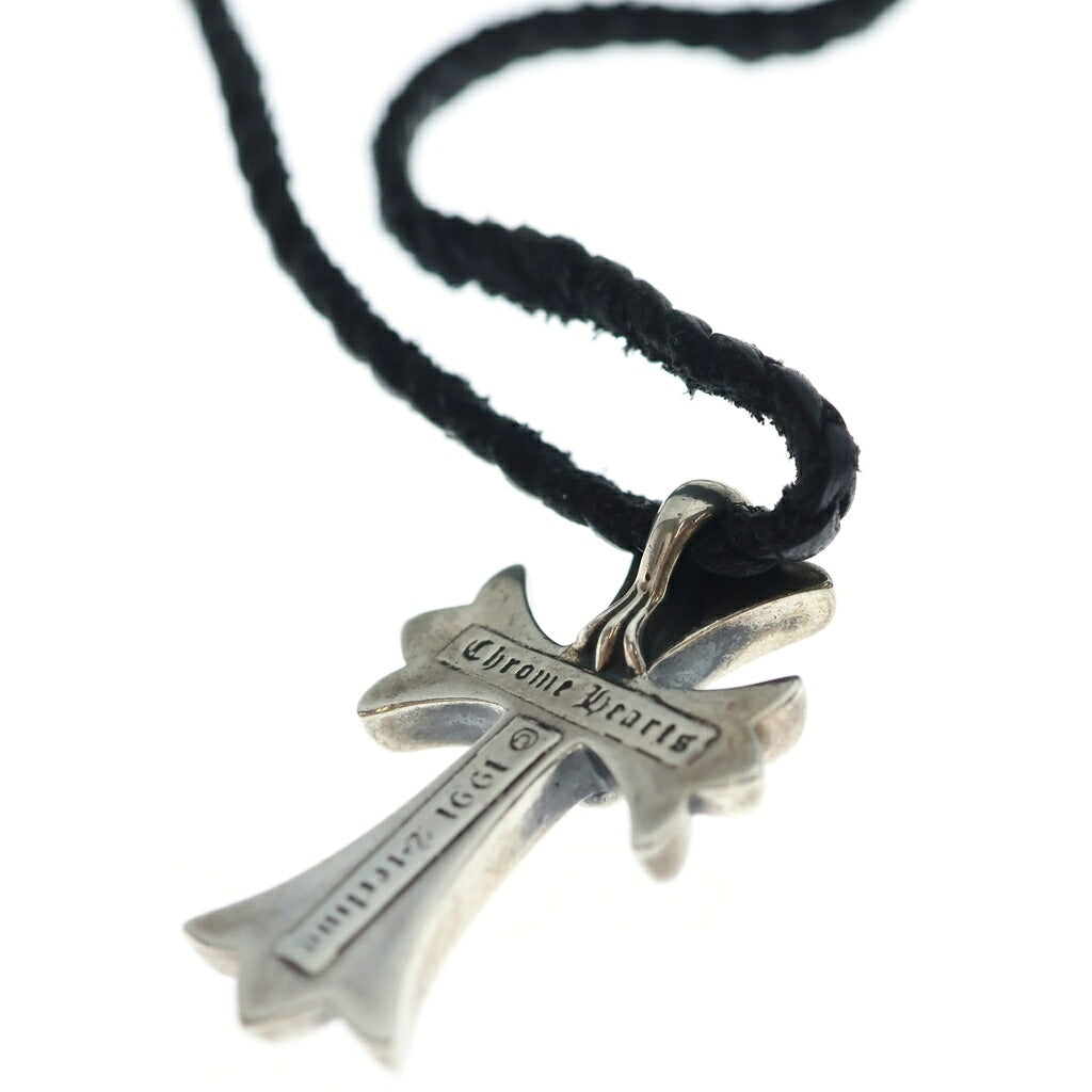 CHROME HEARTS(クロムハーツ) CH CRS SML CL スモールCHクロス レザーブレイド ネックレス SV925 シルバー/ブラック BCA217