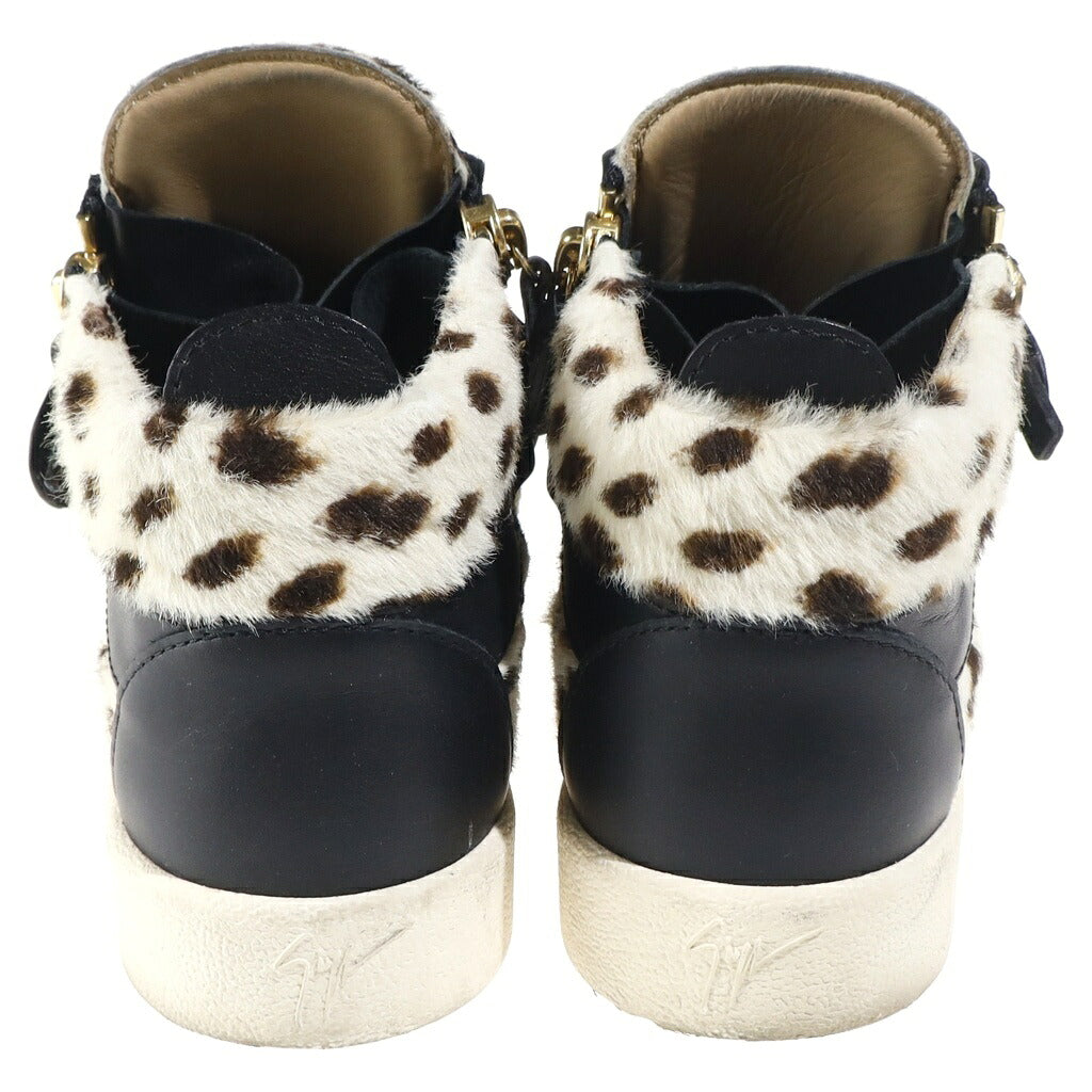 GIUSEPPE ZANOTTI(ジュゼッペ ザノッティ) レオパード柄 ハイカット スニーカー カーフレザー ブラック/ブラウン