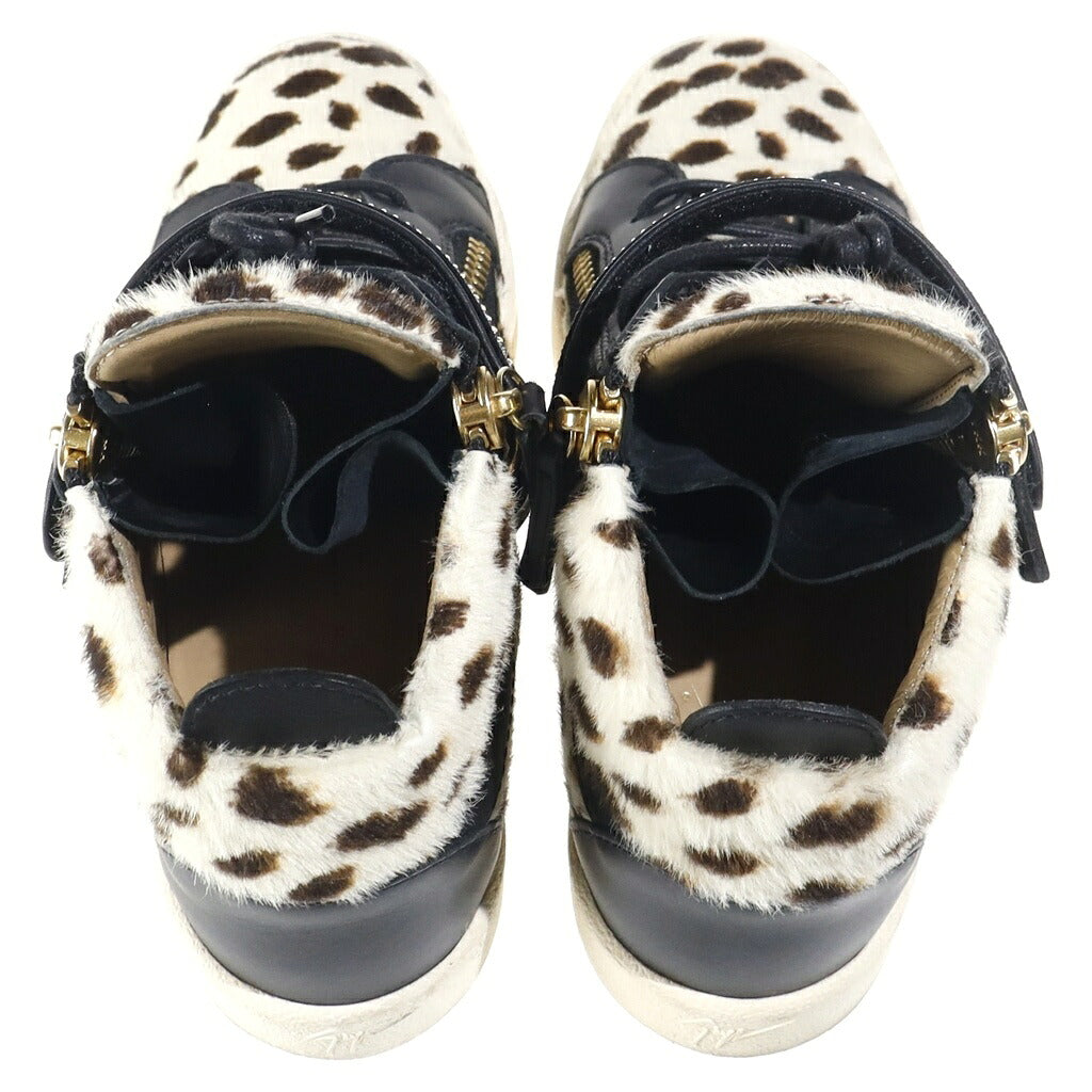 GIUSEPPE ZANOTTI(ジュゼッペ ザノッティ) レオパード柄 ハイカット スニーカー カーフレザー ブラック/ブラウン