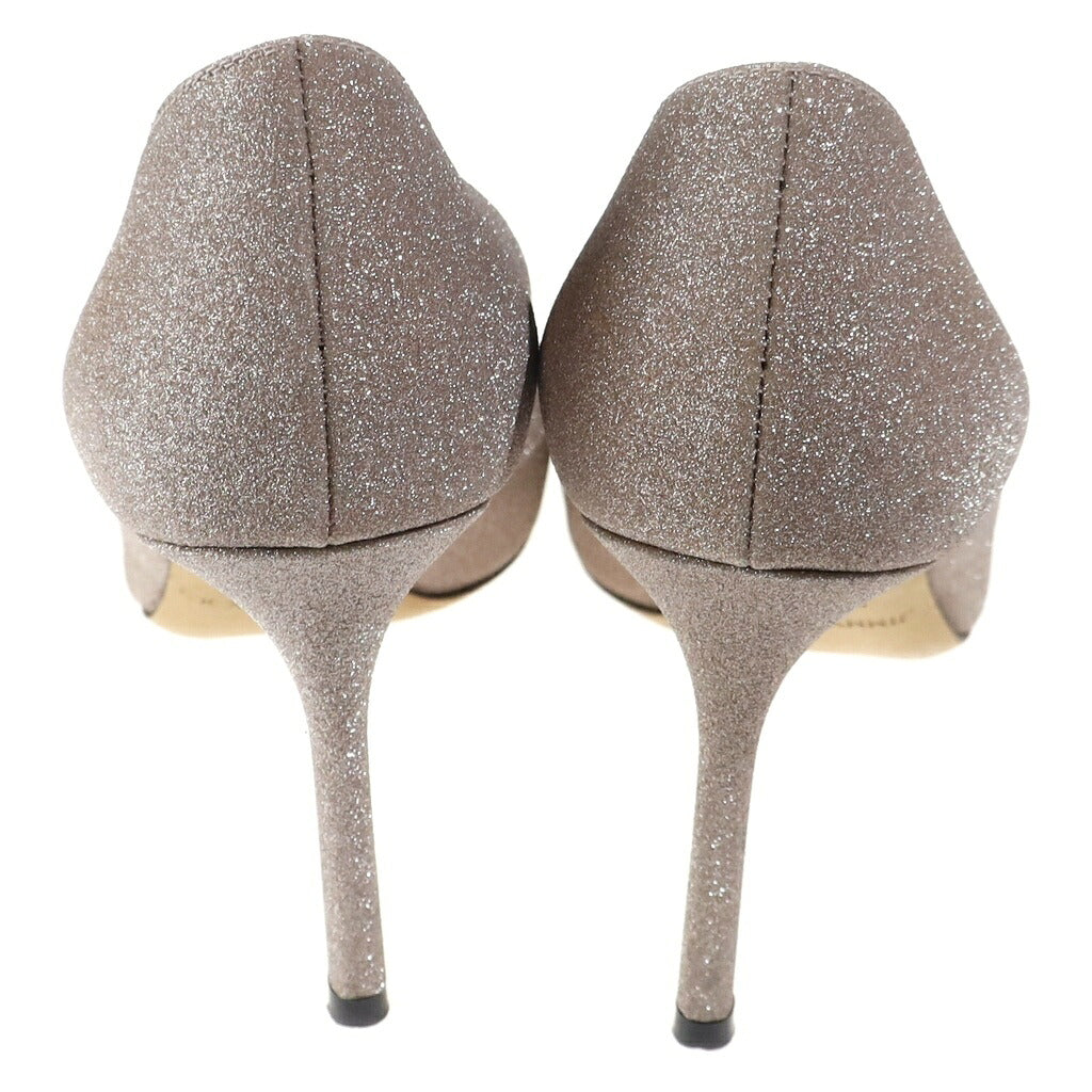 JIMMY CHOO(ジミーチュウ) パンプス ヒール グリッター ラメ グレーピンク