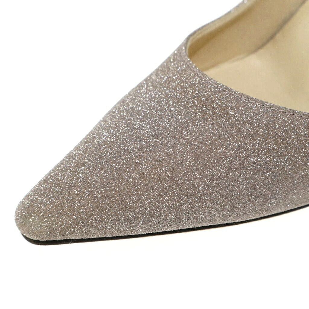 JIMMY CHOO(ジミーチュウ) パンプス ヒール グリッター ラメ グレーピンク