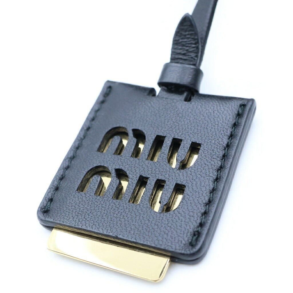 miumiu(ミュウミュウ) マテラッセ スモール 2WAYショルダーバッグ ハンドバッグ ブラック レザー ICタイプ 5BA258