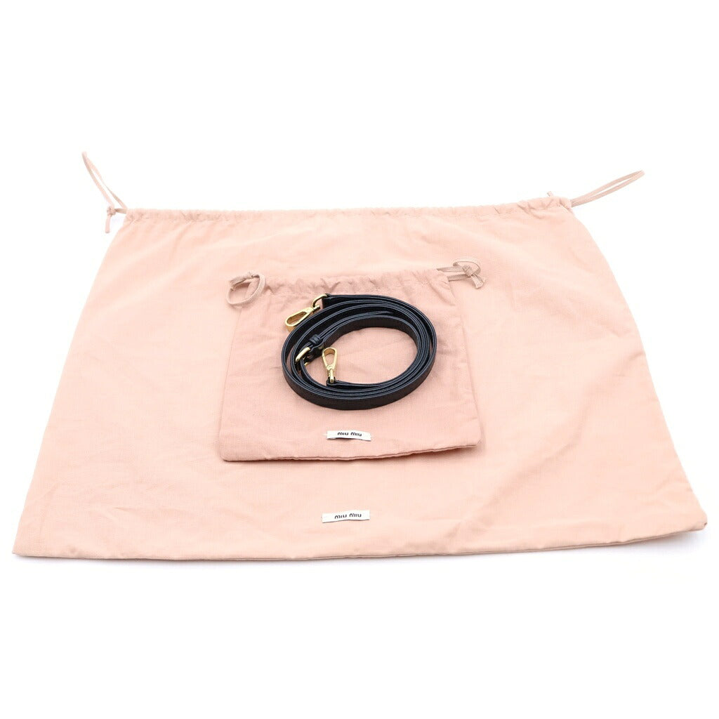 miumiu(ミュウミュウ) マテラッセ スモール 2WAYショルダーバッグ ハンドバッグ ブラック レザー ICタイプ 5BA258