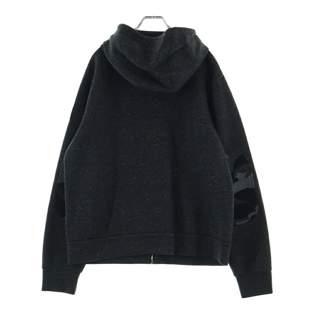 MONCLER(モンクレール) フーディ パーカー ジップアップ 長袖 ロゴ ワッペン レーヨン コットン グレー B23918407400