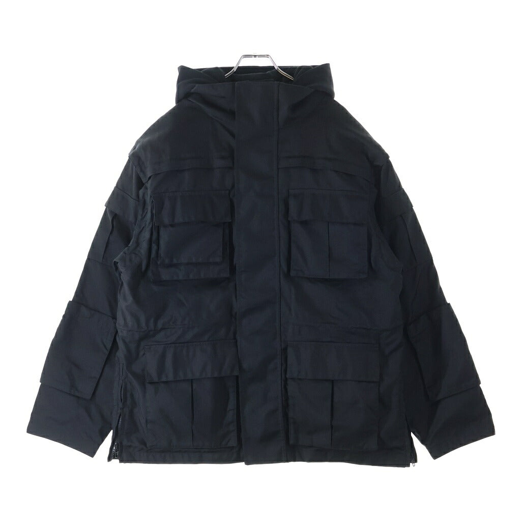 BALENCIAGA(バレンシアガ) テクニカル ファブリック バックロゴプリント ジップアップ ジャケット ブラック 746450