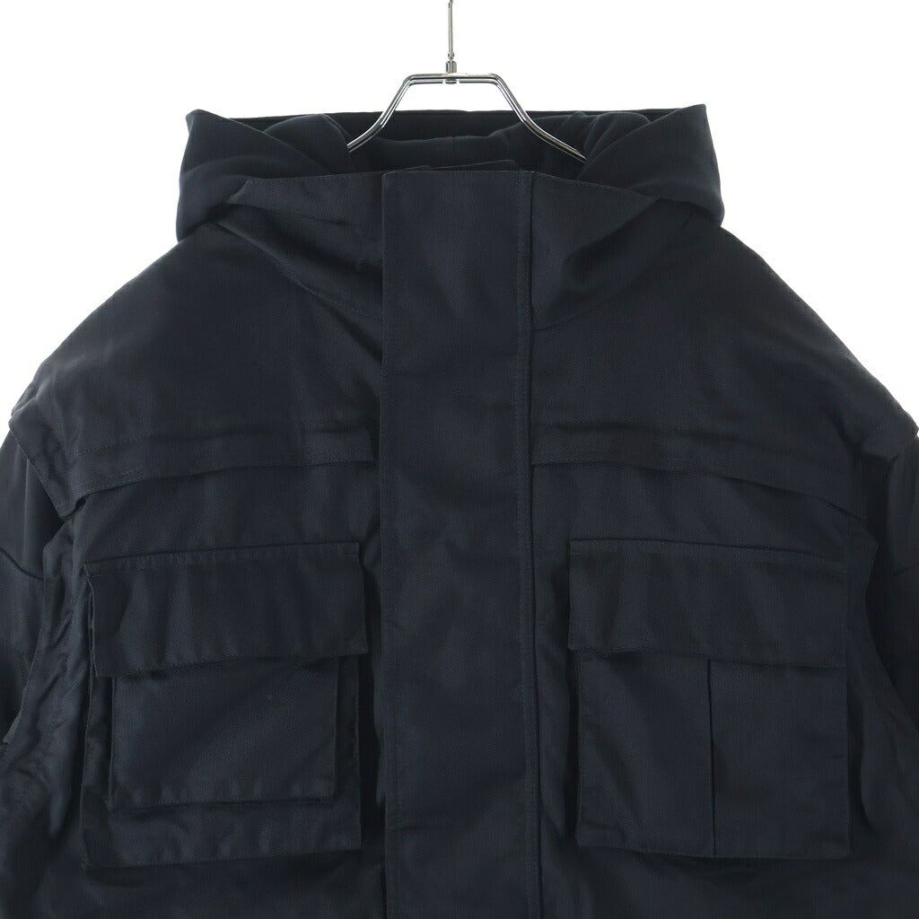 BALENCIAGA(バレンシアガ) テクニカル ファブリック バックロゴプリント ジップアップ ジャケット ブラック 746450