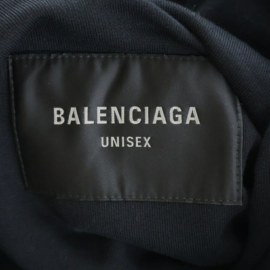 BALENCIAGA(バレンシアガ) テクニカル ファブリック バックロゴプリント ジップアップ ジャケット ブラック 746450