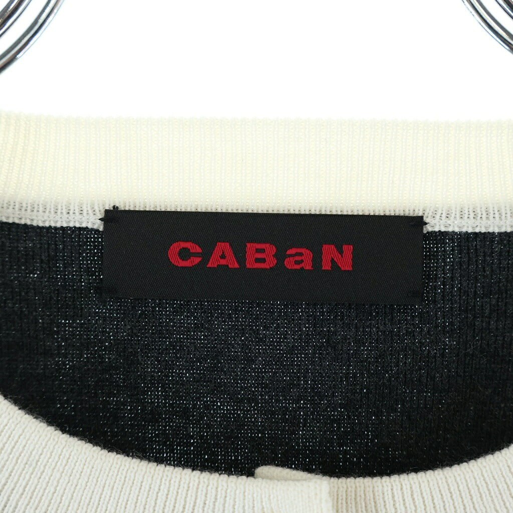 CABaN(キャバン) コットンカシミヤ バイカラークルーネックカーディガン ダークグレー
