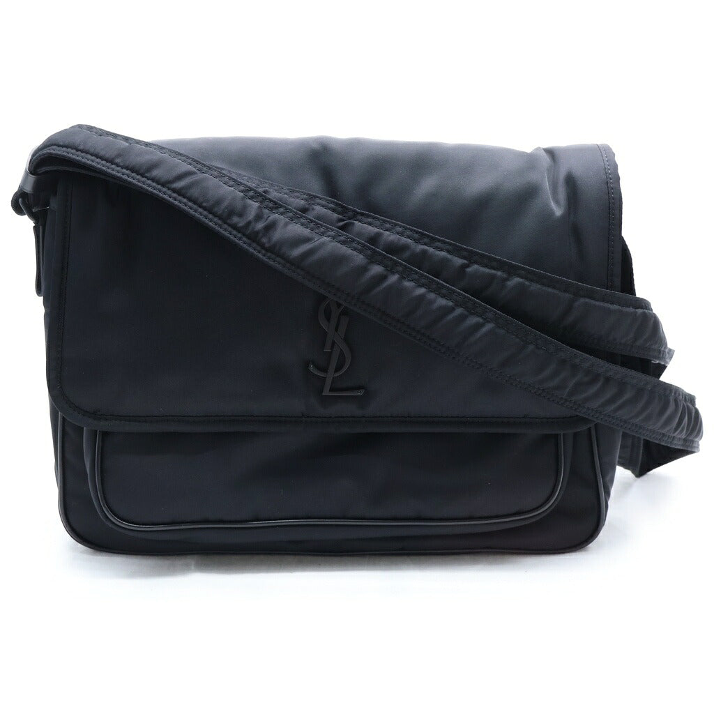 YVES SAINT LAURENT(イヴサンローラン) ニキ カサンドラ メッセンジャーバッグ ショルダーバッグ ブラック ナイロン 757146 ブラック金具