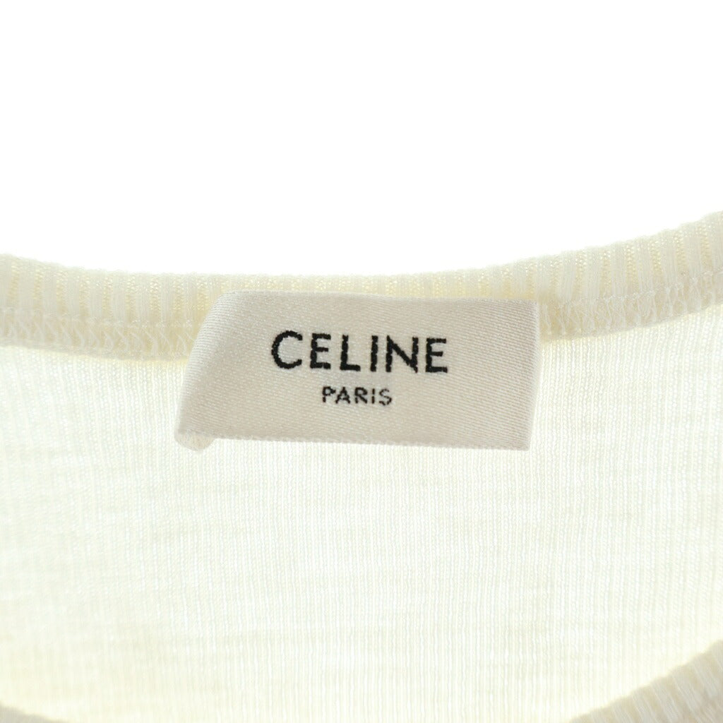 CELINE(セリーヌ) トリオンフ金ボタン ヘンリーネックキャミソール タンクトップ アイボリー