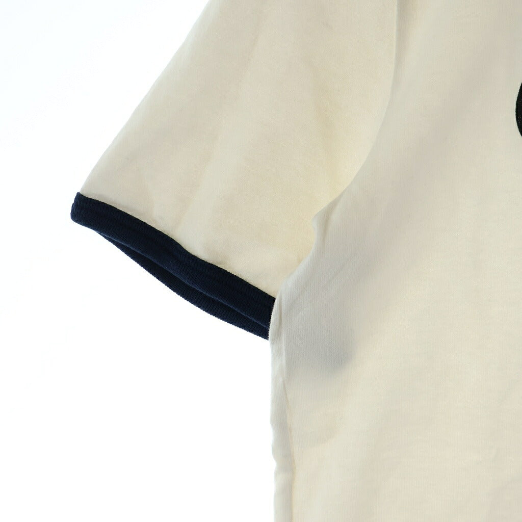 CELINE(セリーヌ) トリオンフ ロゴプリント リンガー半袖Tシャツ クルーネックカットソー ホワイト