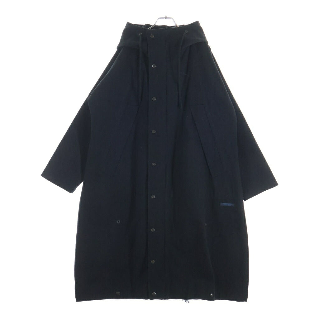 Yohji Yamamoto(ヨウジヤマモト) REGULATION ウール混フードモッズコート ブラック FJ-C55-111