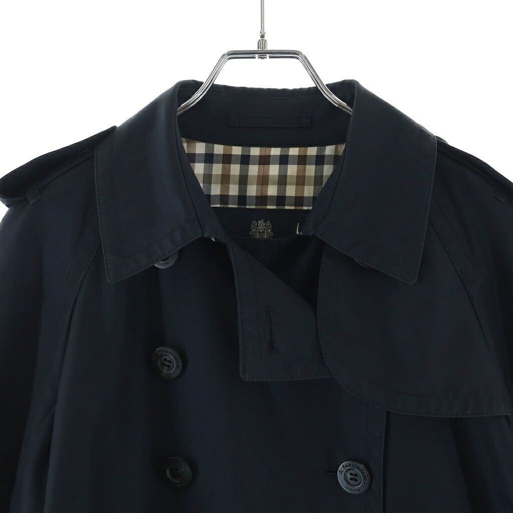 Acuascutum(アクアスキュータム) ロングダブルブレストトレンチコート ネイビー