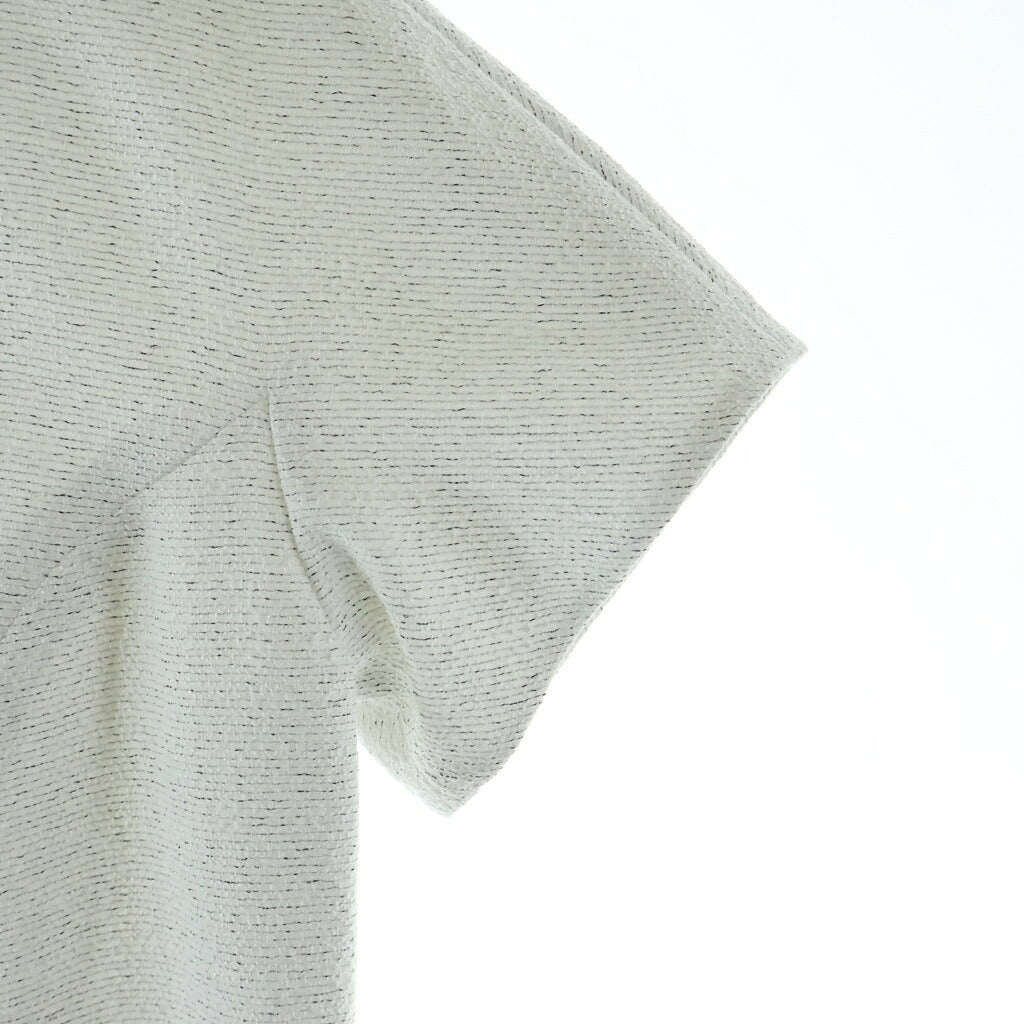 NO BRAND(ノーブランド) HANAE MORI ハナエ モリ バックジップ リボンデザイン 半袖ロングワンピース ホワイト 25-94708-98