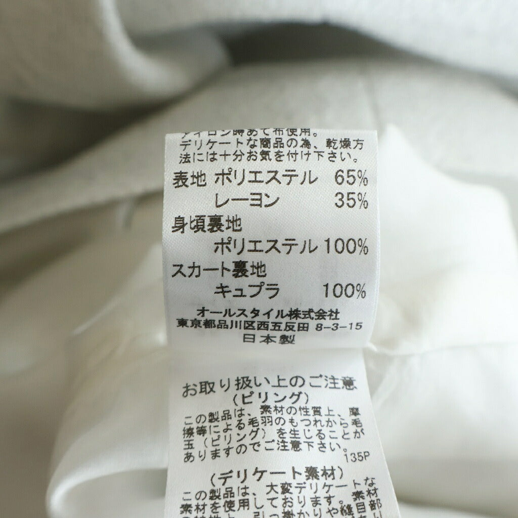 NO BRAND(ノーブランド) HANAE MORI ハナエ モリ バックジップ リボンデザイン 半袖ロングワンピース ホワイト 25-94708-98