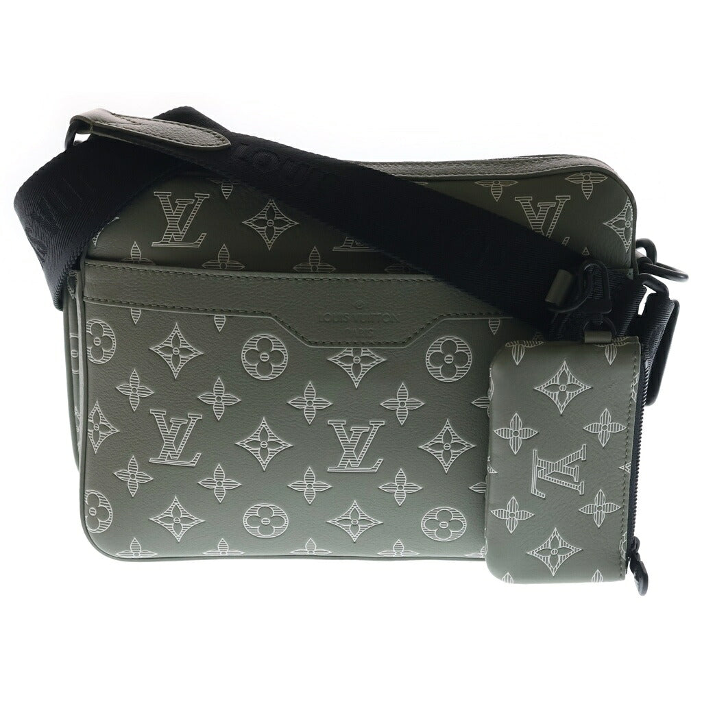 LOUIS VUITTON(ルイヴィトン) モノグラム シャドウ トリオメッセンジャーバッグ ショルダーバッグ レザー カーキ M12490 ICタイプ
