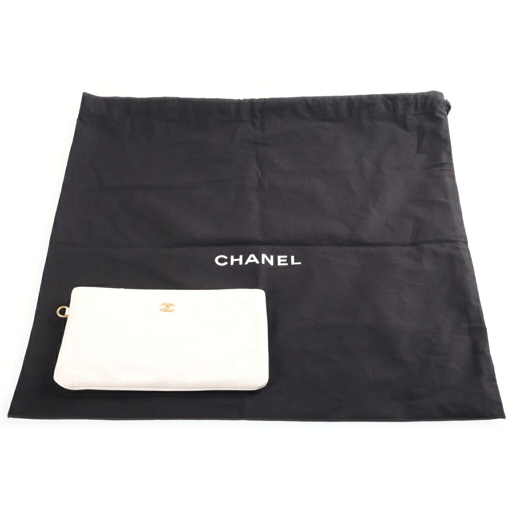 CHANEL(シャネル) シャネル22 スモール ワンショルダーバッグ トートバッグ ホワイト ゴールド金具 レザー プレート AS3260