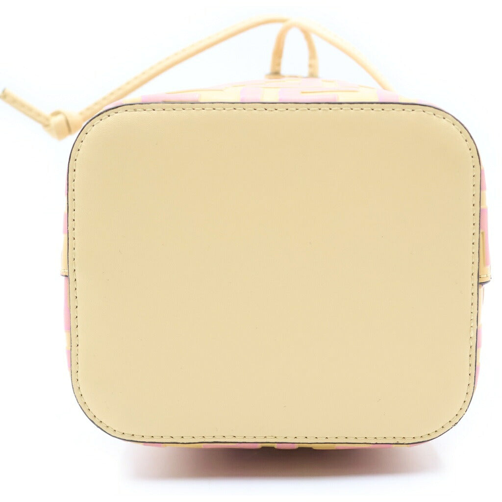 FENDI(フェンディ) モントレゾール ズッカ ハンドバッグ ピンク×イエロー レザー 8BS010