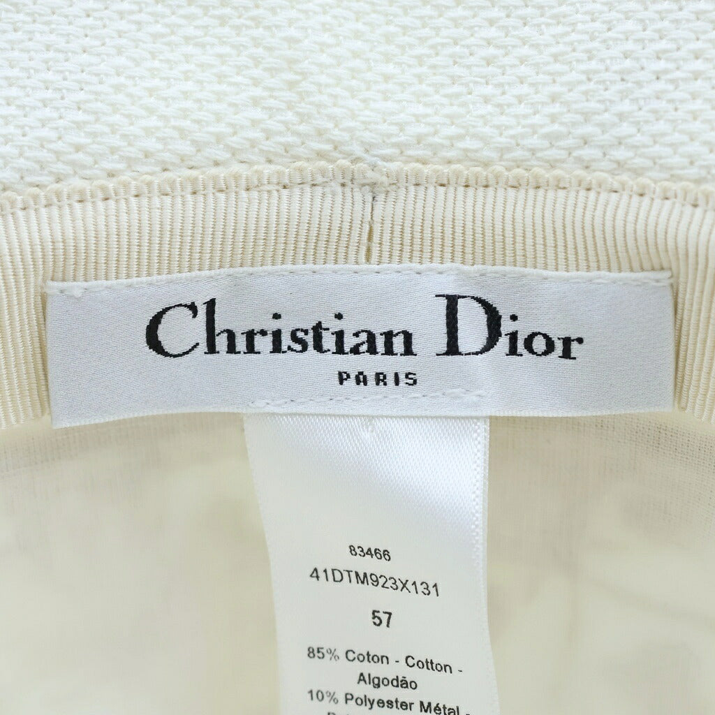 Christian Dior(クリスチャンディオール) D-BOBBY ボブハット バケットハット ホワイト×ゴールド キャンバス 41DTM923X131
