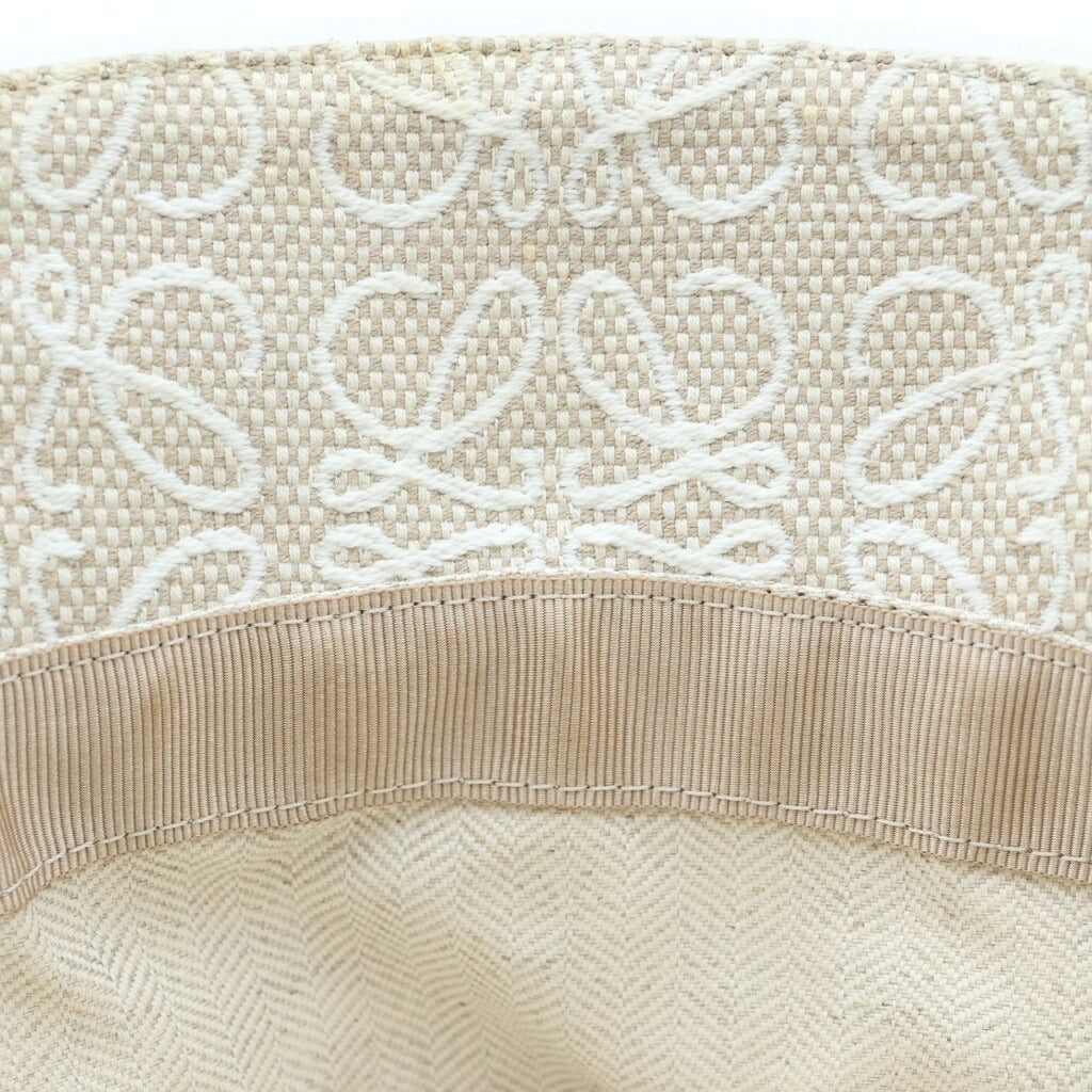 LOEWE(ロエベ) アナグラム バケットハット ベージュ コットン×レザー K820HB1X05