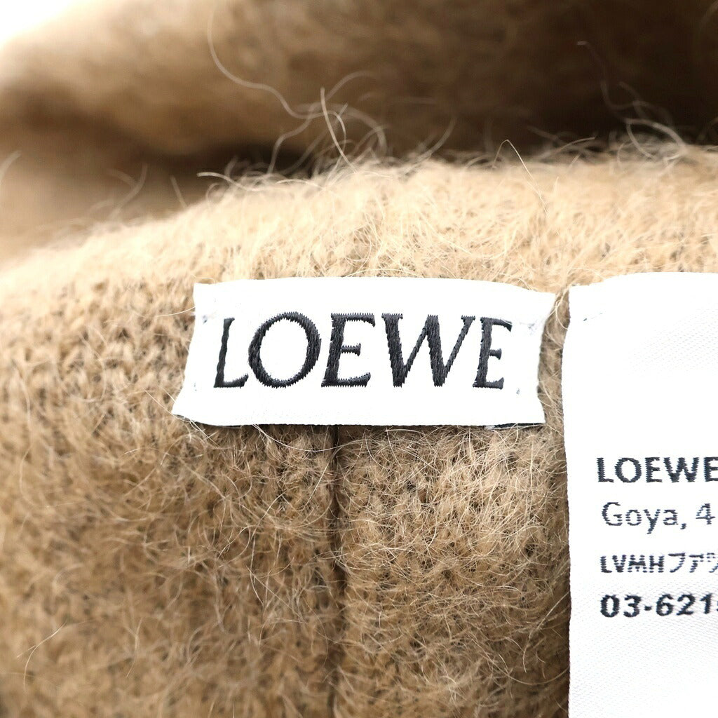 LOEWE(ロエベ) アナグラムパッチ ニット帽 ベージュ モヘヤ