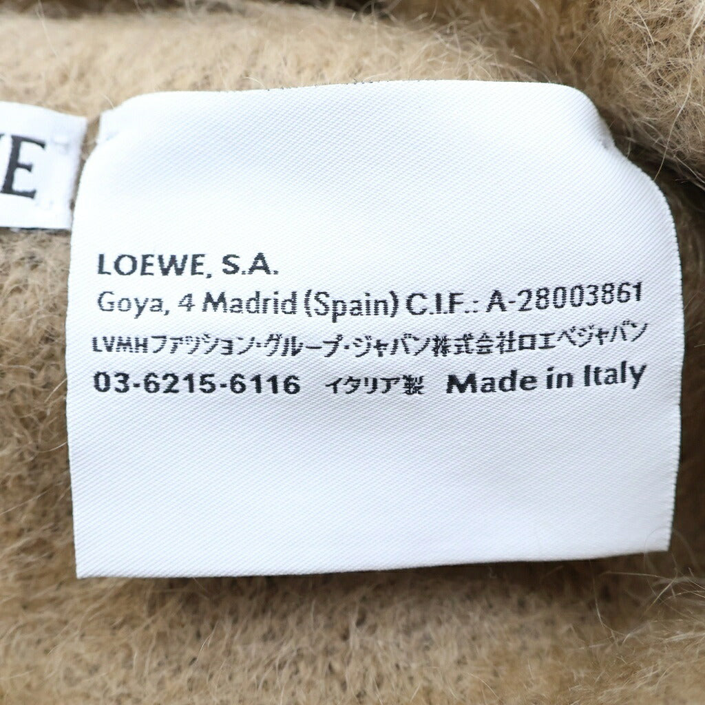 LOEWE(ロエベ) アナグラムパッチ ニット帽 ベージュ モヘヤ
