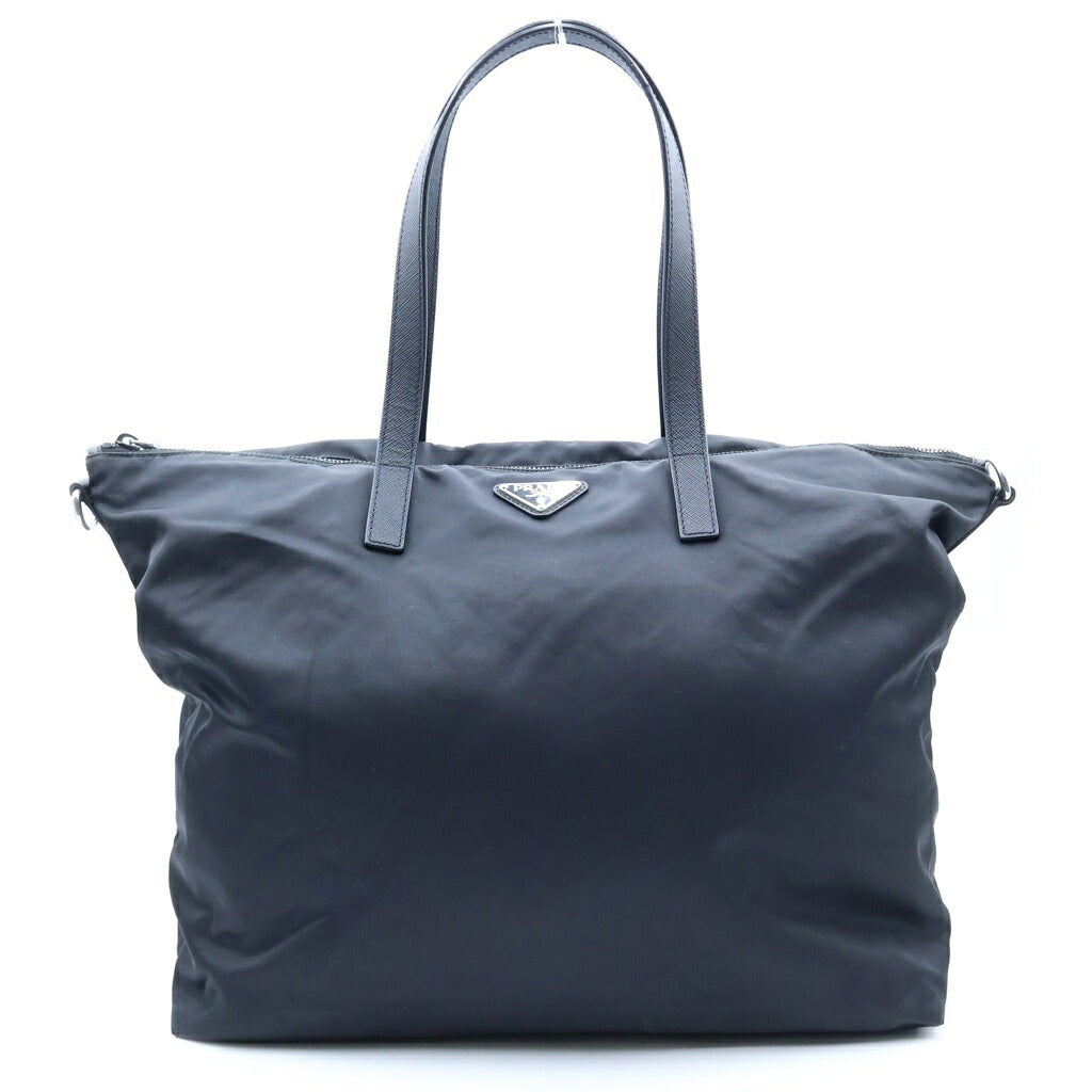 PRADA(プラダ) トライアングルロゴ トートバッグ ショルダーバッグ 2WAY ナイロン×レザー ブラック BR4051