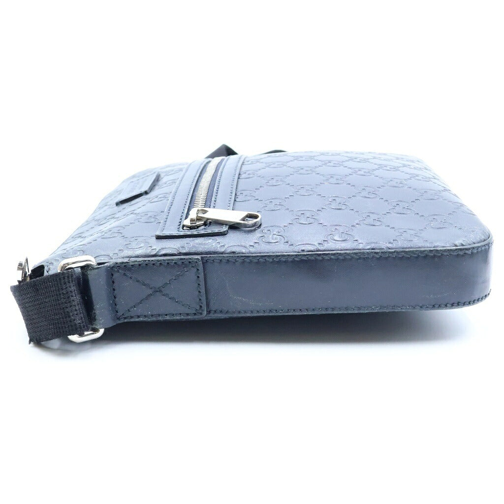 GUCCI(グッチ) グッチシマ メッセンジャーバッグ ショルダーバッグ ブラック レザー 406410