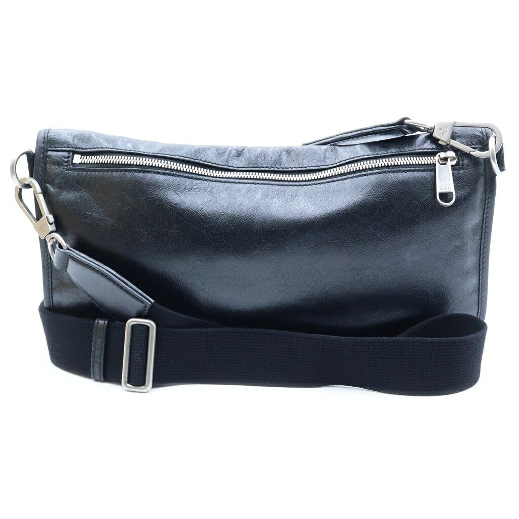 GUCCI(グッチ) インターロッキングG ショルダーバッグ ブラック レザー 575837