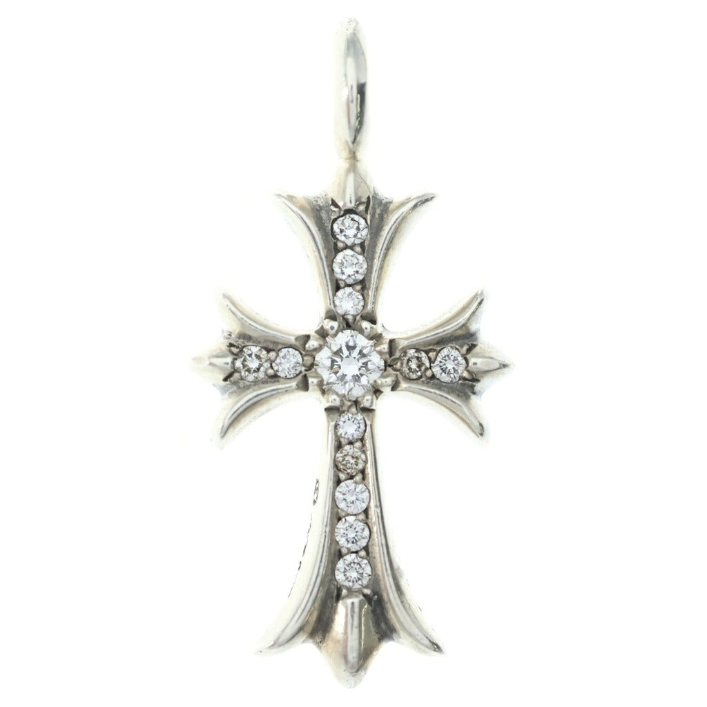 CHROME HEARTS(クロムハーツ) タイニーCHクロスチャーム ネックレストップ パヴェダイヤモンド シルバー SV925