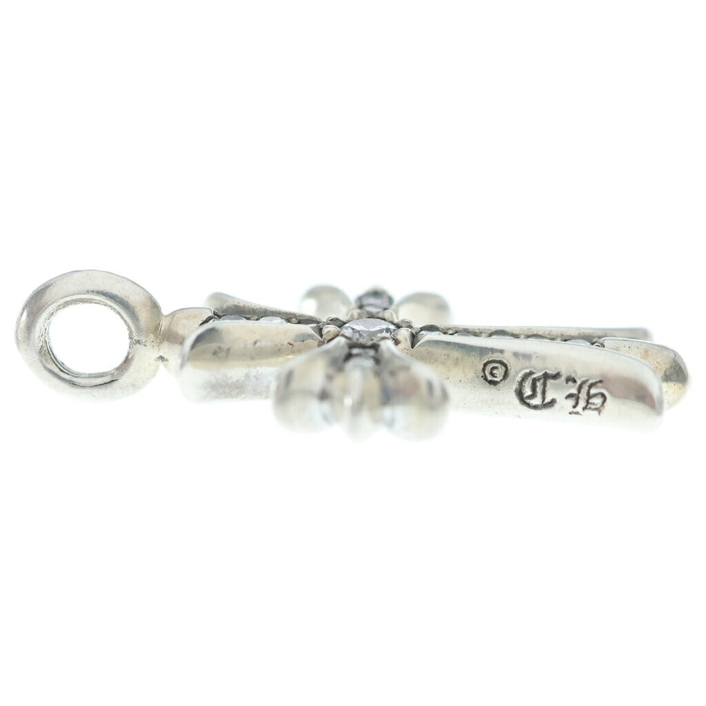 CHROME HEARTS(クロムハーツ) タイニーCHクロスチャーム ネックレストップ パヴェダイヤモンド シルバー SV925