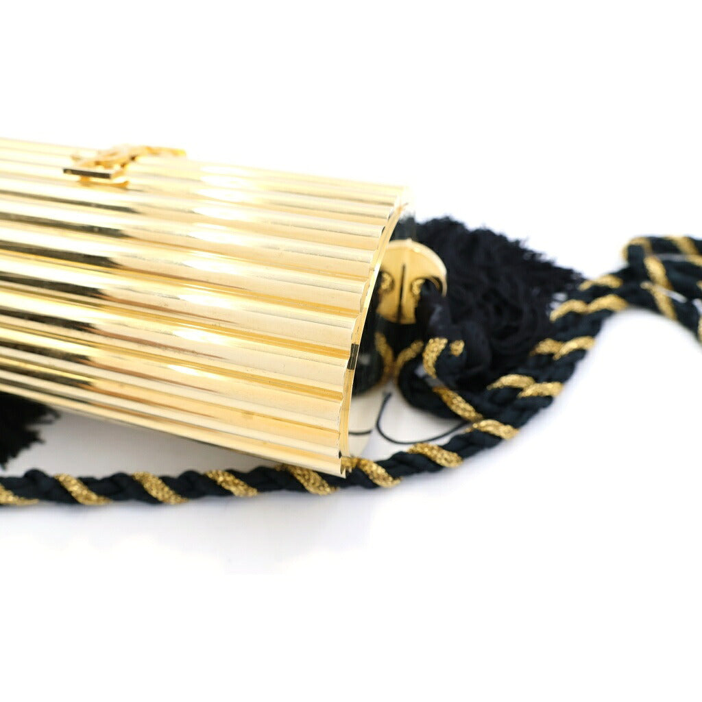 YVES SAINT LAURENT(イヴサンローラン) カサンドラロゴ パーティ タッセル ショルダーバッグ メッキ ゴールド