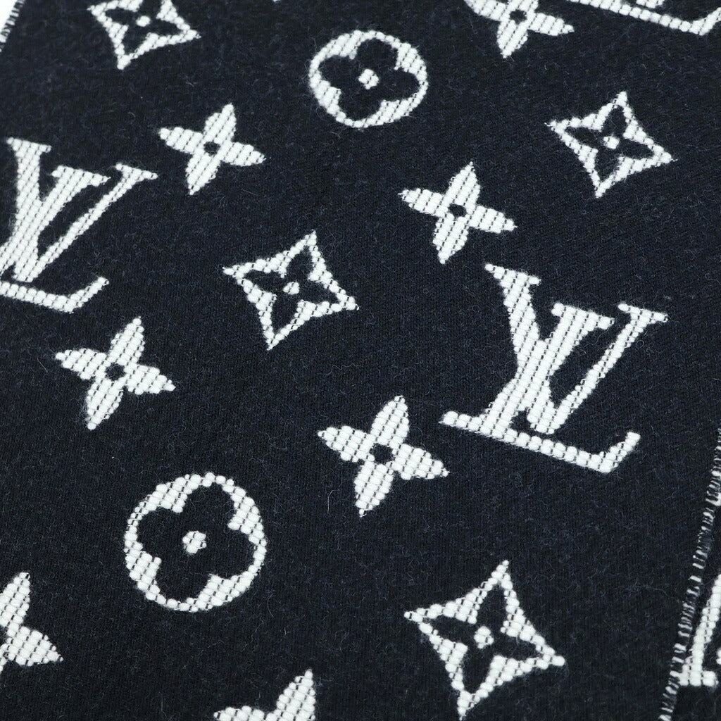LOUIS VUITTON(ルイヴィトン) エシャルプ デイリーLV マフラー ストール カシミヤ ウール ブラック/ホワイト M76701
