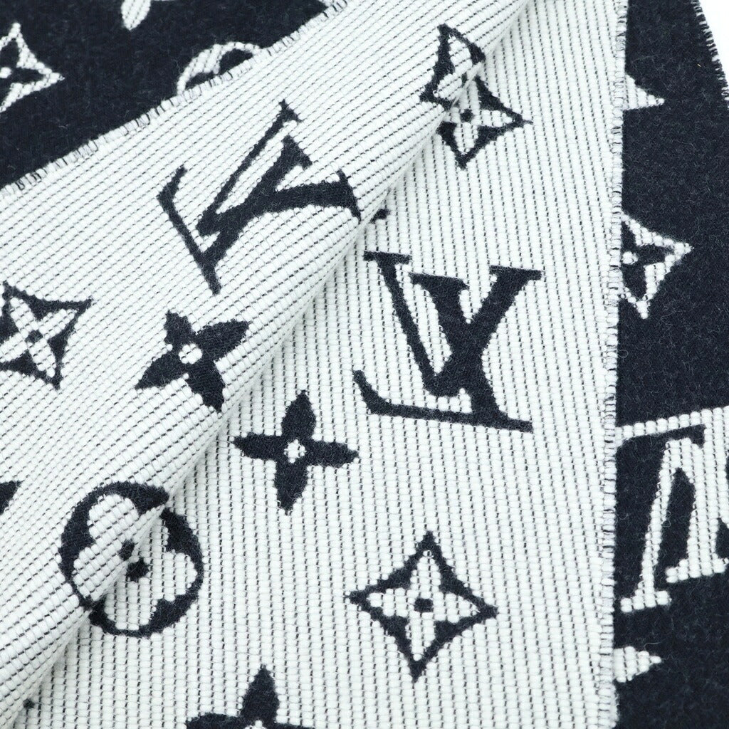 LOUIS VUITTON(ルイヴィトン) エシャルプ デイリーLV マフラー ストール カシミヤ ウール ブラック/ホワイト M76701