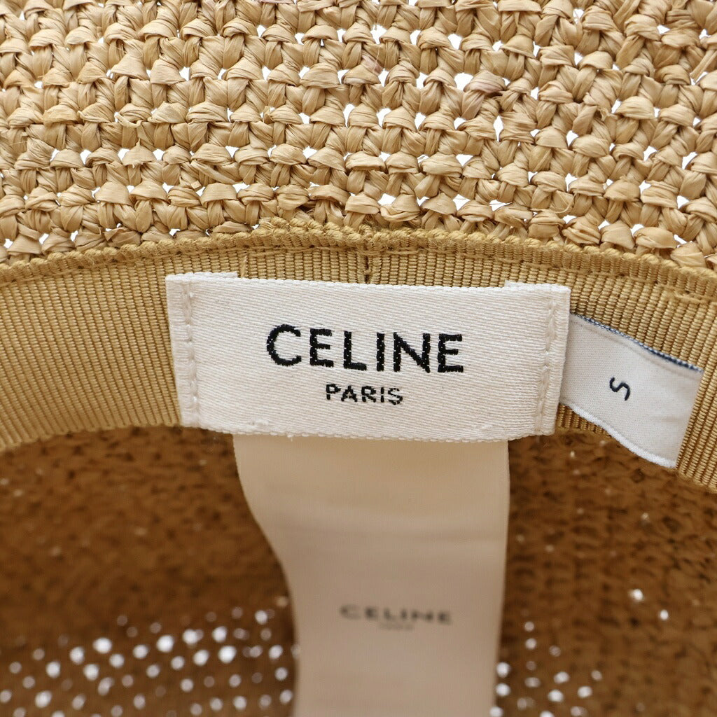 CELINE(セリーヌ) トリオンフ バケットハット ベージュ ラフィア 2AUP7517Q