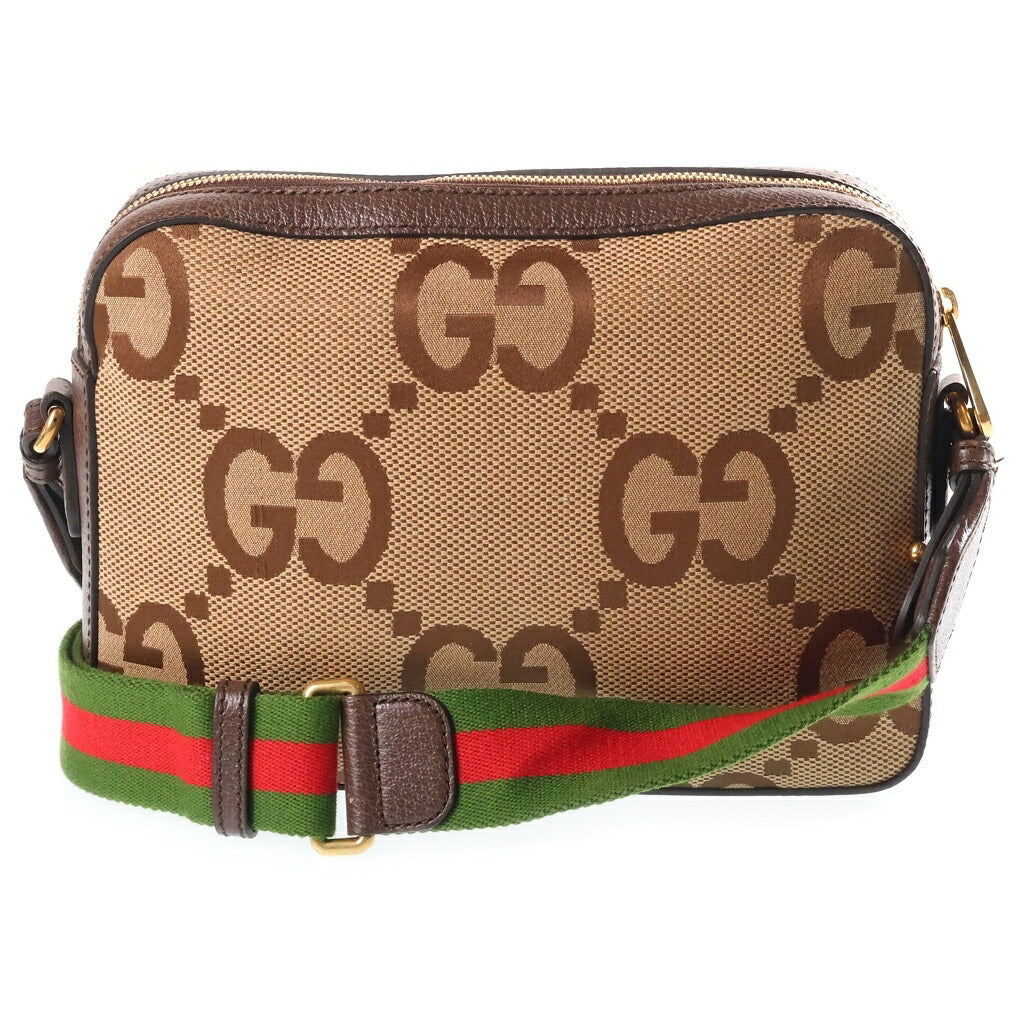 GUCCI(グッチ) ジャンボGG シェリーライン メッセンジャーバッグ ショルダーバッグ キャンバス×レザー ベージュ×ブラウン 675891