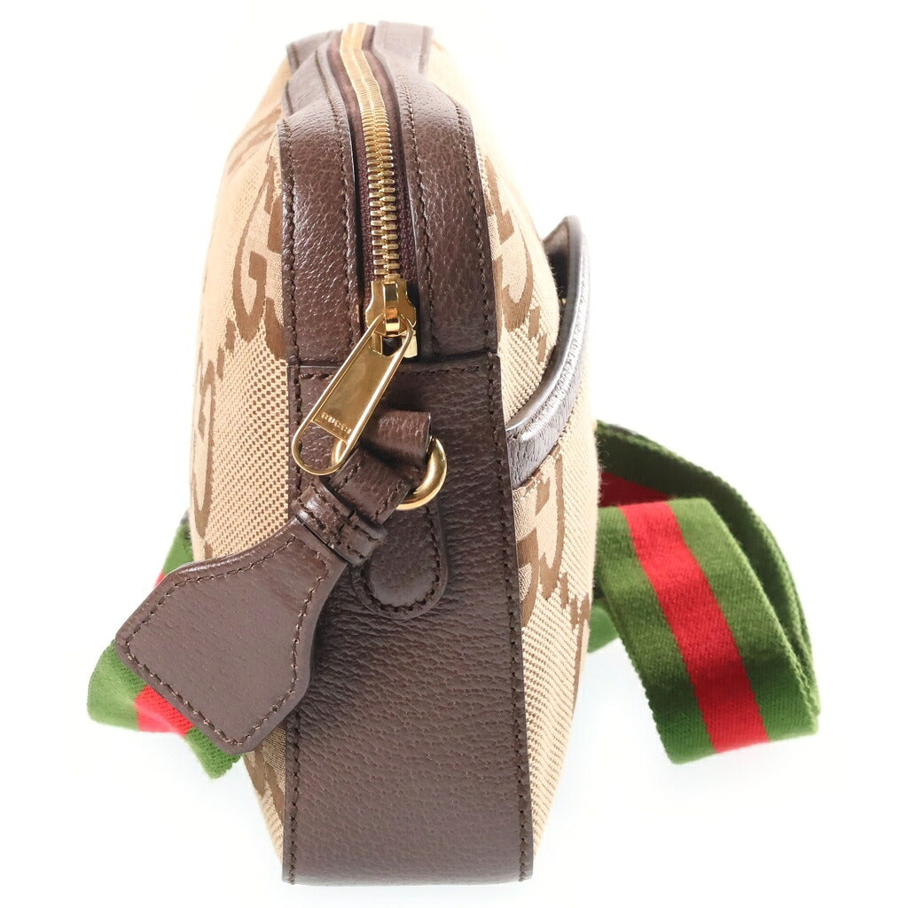 GUCCI(グッチ) ジャンボGG シェリーライン メッセンジャーバッグ ショルダーバッグ キャンバス×レザー ベージュ×ブラウン 675891