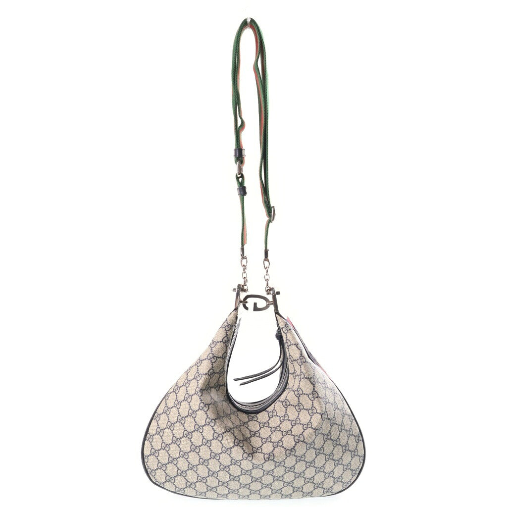 GUCCI(グッチ) アタッシェ ミディアム ショルダーバッグ GGスプリーム PVCレザー ベージュ 702823